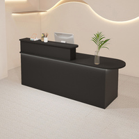 Comptoir de réception en bois sur mesure, design moderne en forme de U, rose, pour salon de beauté, hôtel, école