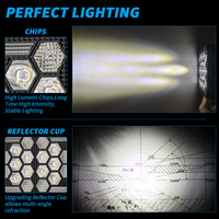 Barre lumineuse de travail LED rectangulaire 5,7 pouces 18 LED, éclairage latéral ambre, éclairage de conduite tout-terrain, projecteur IP68 étanche pour camionnette 4x4