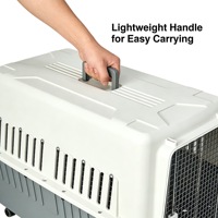 Cage pour chien extra large en PP, avec filet en fer détachable, roues lisses, design moderne et élégant, portable pour les voyages en extérieur, normes IATA, 50 kg