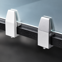 Support de fixation réglable en alliage d'aluminium pour écran de bureau, panneau de séparation simple face, support de cloison en verre pour bureau à domicile et hôtel