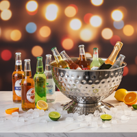Seau à glace en acier inoxydable de luxe, grande capacité, tailles personnalisées disponibles, écologique, accessoires de bar modernes, minimaliste, pour les fêtes