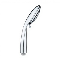 Pomme de douche à main moderne à six modes de sortie d'eau, finition brillante, design plat en chrome, installation facile, pour appartement