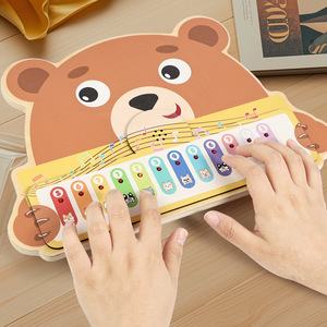 Wholesale Percussion Instrument Wooden <b>Cute</b> <b>Bear</b> Piano Toy Musical Instrument Toy - Product Image 3