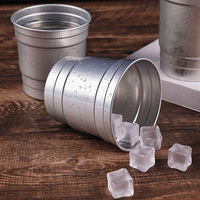 Mugs en aluminium à bord roulé, réutilisables, sans BPA, de qualité alimentaire, pour boissons froides, bar, fête, avec logo personnalisé, tasse à bière en métal