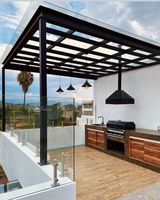 Chinois TOMA arrière-cour murale extérieure en aluminium pergola couverture de toit en métal patio décor verre
