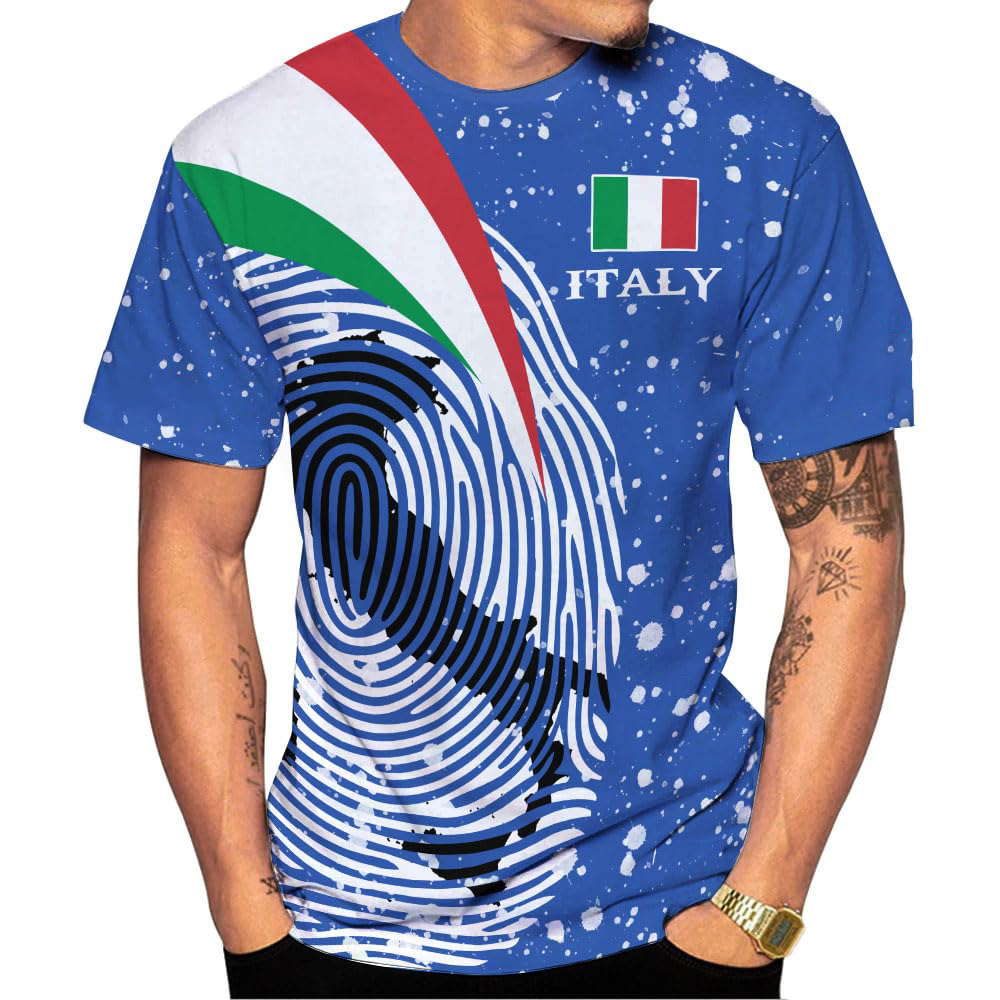 Fitspi Country Italy Flag 3d Printing T Shirt Man Summer