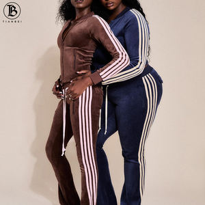 ชุดวอร์มผู้หญิง สกรีนโลโก้ได้ สไตล์ Y2K เสื้อผ้าออกกำลังกาย ชุดฟิตเนส 2 ชิ้น ชุดเลกกิ้งกำมะหยี่ ชุดลำลองสำหรับฤดูใบไม้ร่วง - Product Image 4