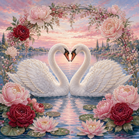 Kit de peinture au diamant à faire soi-même, paysage floral, style classique, décoration murale pour la maison, cadeau