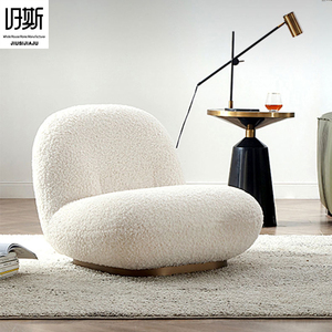 Fauteuil Sydney en velours d'agneau, design italien minimaliste, dossier incurvé ergonomique, fauteuil <span class=keywords><strong>de</strong></span> loisirs individuel pour salon, chambre, <span class=keywords><strong>salle</strong></span> <span class=keywords><strong>de</strong></span> <span class=keywords><strong>sport</strong></span>, détente - Product Image 2
