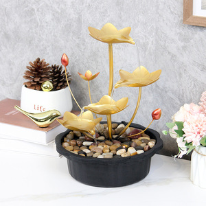 Fuente de agua para el hogar con decoraciones de agua corriente para sala de estar, oficina, escritorio, diseño contemporáneo, hierro y plástico - Product Image 1