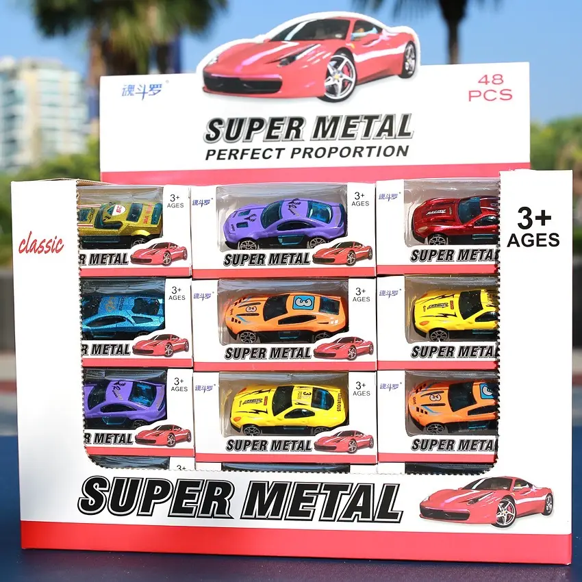 Vente en gros 1/64 Modèle de voiture d'affichage Véhicules jouets moulés sous pression Mini alliage métallique Sports Racing Toys Car pour enfants Enfants