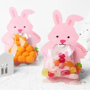 귀여운 정글 파티 동물 토끼 플라스틱 캔디 달콤한 가방 투명 캔디 초콜릿 패키지 가방 어린이 파티