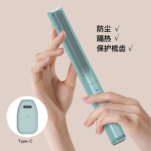 Wireless Hair Straightener Light Green 2500mAh Battery Portable Travel Straightening Iron For Dry Hair Tourmaline Ceramic - Product Image 3