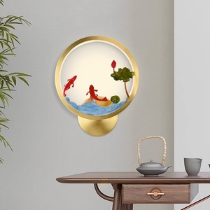 Lámpara de Pared de Estilo Chino Moderno para Dormitorio, Lámpara de Noche Decorativa de Esmalte de Alta Gama, Nueva Obra de Arte para Dormitorio Principal - Product Image 5