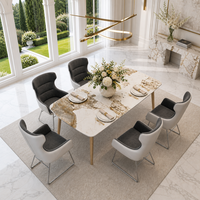 Table à manger de luxe à motif marbre, résistante à la chaleur, prête à la découpe, écologique, imperméable, confortable, mobilier de salle à manger
