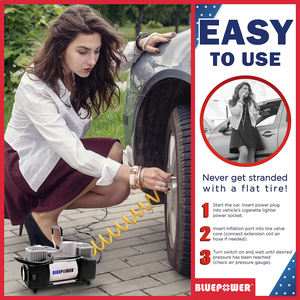 <span class=keywords><strong>Gonfleur</strong></span> d'air de <span class=keywords><strong>voiture</strong></span> portable à double cylindre en métal avec manomètre numérique 101-150 PSI, <span class=keywords><strong>homologué</strong></span> CE pour SUV 4x4 - Product Image 3