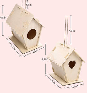 Набор для сборки и раскрашивания деревянного домика для птиц (2 шт.) – развивающий конструктор для творчества на заднем дворе - Product Image 5
