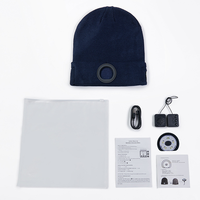 Deportes de invierno cálido Bluetooth 5,0 auriculares inalámbricos música sombrero gorro Unisex Bluetooth Led música Gorro con luz