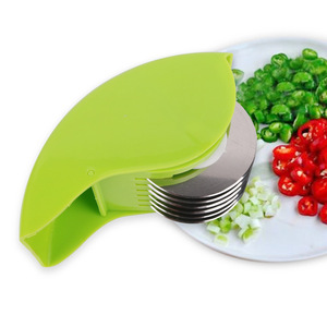 Cortador Manual de Verduras y Hierbas de Acero Inoxidable con Rodillo para Picar Cebollín, 6 en 1, para el Hogar - Product Image 1