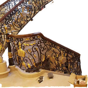 <span class=keywords><strong>Kit</strong></span> de garde-corps d'escalier en <span class=keywords><strong>fer</strong></span> <span class=keywords><strong>forgé</strong></span> peint en noir, design moderne Crewell, pour extérieur/intérieur, avec accastillages de mains courantes métalliques, garantie 5 ans - Product Image 2