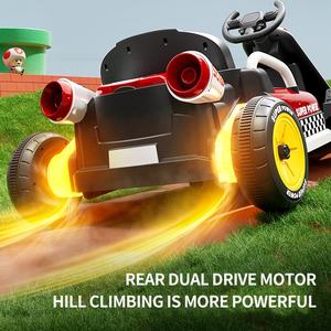Nouveau <span class=keywords><strong>Kart</strong></span> Électrique <span class=keywords><strong>Mario</strong></span> pour Enfants, Voiture-Jouet Bébé Télécommandée, Dérapage à Petites Roues, Porteur en Plastique Durable - Product Image 4