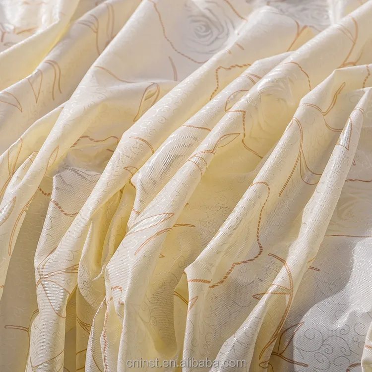 Lot en stock de tissu tricot jaune pâle 100polyester tissu de fabrication de matelas pour textile à la maison