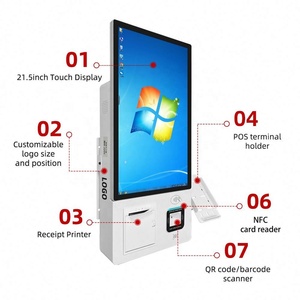 Kfc Restaurant Wall Table Self Order Pos System Self Service Ordering Payment Ticket Kiosk <b>With</b> Thermal <b>Printer</b> QR Code <b>Scanner</b> - Product Image 4