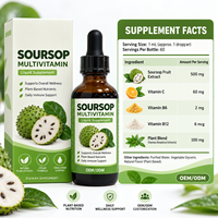 Extrait de fruit de corossol en gouttes, complément alimentaire à base de plantes, soutient la santé immunitaire et digestive, bienfaits énergétiques et antioxydants, 60 ml