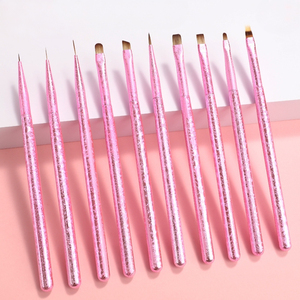 Lot de 10 pinceaux à ongles en nylon acrylique avec couvercles, logo personnalisé, pour peinture gel DIY et stylos liner - Product Image 2