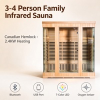 Ruang Sauna Inframerah Jauh Desain Modern untuk Dewasa, Terbuat dari Kayu Hemlock Solid, Ruang Sauna Kayu Inframerah Jauh untuk Dalam Ruangan di Rumah