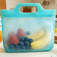 Silicone voedselbewaarzakjes, food grade, herbruikbaar, vriesvakbestendig, voor fruit, groenten, keukenorganisatie