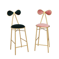 Tabouret de bar au design nœud papillon, chaise de bar en cuir PU avec structure en métal