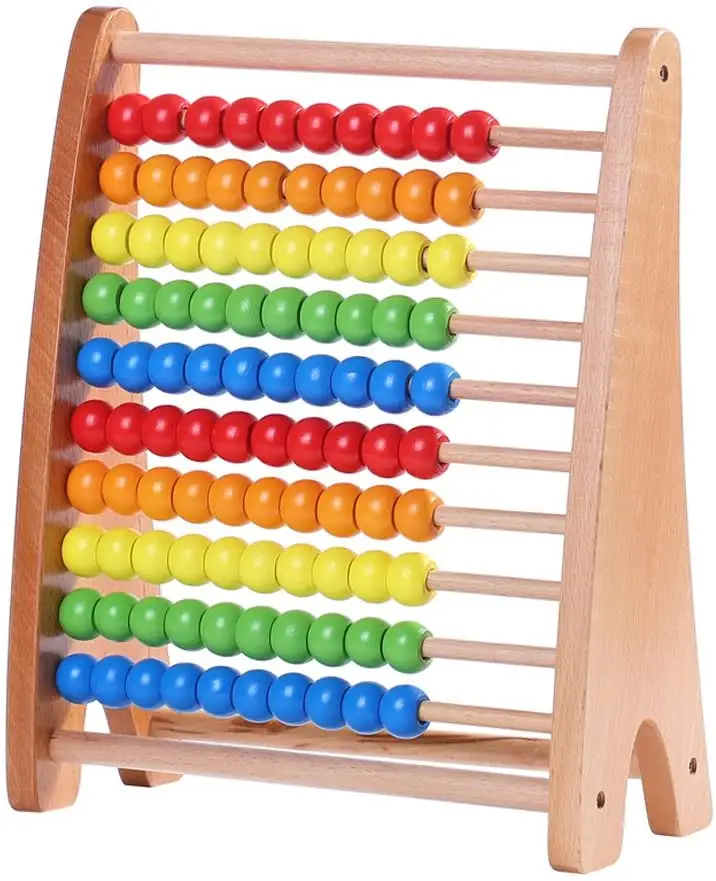 Wholesale Natural Wood Color Factory Direct Sales Easy Carry Children Wooden Abacus Blocks Toy