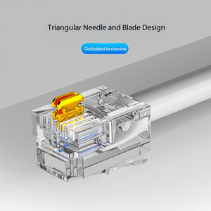 كابل هاتف هايل ثنائي النواة HT-100-2M من النحاس النقي مع رأس كريستال رمادي اللون بطول 2 متر (عبوة من 10 قطع) - Product Image 4