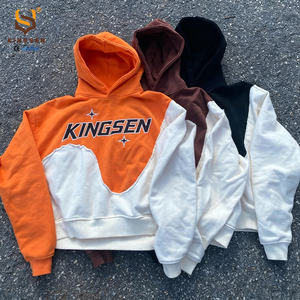 เสื้อฮู้ดดี้พิมพ์ลายกราฟิกปักตัวอักษรโลโก้แบบกำหนดเอง ผ้าคอตตอน 100% หนัก 420 กรัม ทรงหลวมไหล่ตก ดีไซน์เนอร์ ซับลิเมชั่น - Product Image 3