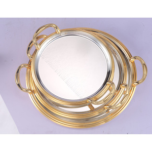 Moroccan Islamic Design Arabesque Pattern Metal Tray Decorative Serving Platter with Handles for Ramadan <b>Eid</b> <b>Gift</b> & Tableware - Product Image 6