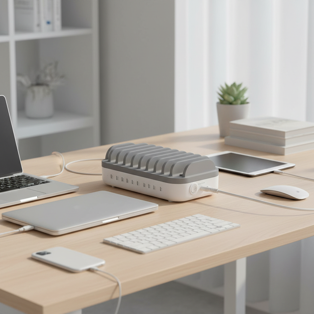 High Quality Portable Desktop USB C Charger Organizer Mobile Phone 10 Port PD Fast Charging Station for Multiple Devices