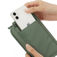 Portefeuille de voyage multifonctionnel léger et imperméable avec logo personnalisé, porte-passeport en tissu doux avec protection RFID, organiseur de documents