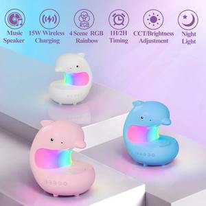Veilleuse Mignonne Dauphin avec Recharge Sans Fil, Lampe de Chevet et de Bureau, Éclairage d'Ambiance Bluetooth Sans Fil - Product Image 3