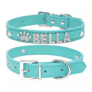 Holesale-<span class=keywords><strong>collar</strong></span> con letras deslizantes para perro y mascota, <span class=keywords><strong>collar</strong></span> con letras ostentosas y diamantes de imitación de alta calidad - Product Image 1