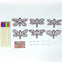 Kit de création de libellules attrape-soleil DIY pour enfants – Marqueurs acryliques pour dessin et loisirs créatifs – Décoration de fenêtre et cadeaux