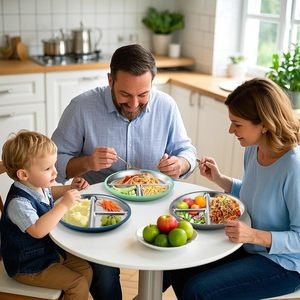 Assiette Bébé en Silicone à Ventouse, Ronde, en Acier Inoxydable, Antidérapante, avec Compartiments, Qualité Alimentaire, pour Tout-Petits - Offre Spéciale - Product Image 6