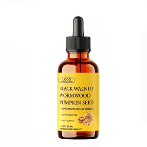 15 en 1 Gouttes liquides de noix de Grenoble noire avec Absinthe, Graine de citrouille, Origan, Ail, Corossol, Berbérine, Shilajit, Cannelle de Ceylan, Curcuma - Product Image 1