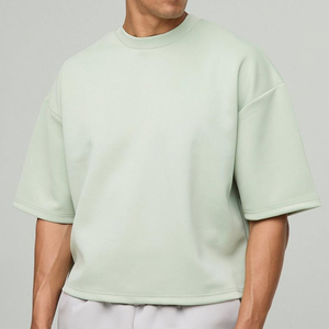 <span class=keywords><strong>T</strong></span>-<span class=keywords><strong>Shirt</strong></span> di Lusso Stile <span class=keywords><strong>Scuba</strong></span> con Spalle Scoperte, 100% Cotone, Stampa Personalizzata del Logo, Verde Chiaro Tinta Unita per Uomo - Product Image 1