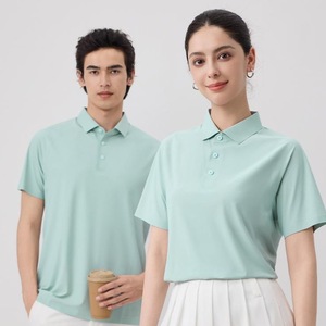 Unisex Breathable Nylon Polo Shirt Summer Workwear Short Sleeve Light Green - Product Image 1
