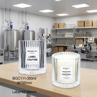 Bocaux en verre de luxe personnalisés pour bougies de Noël, vides, 12 oz, avec couvercle et emballage en boîtes, vente en gros