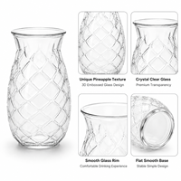 Verre à boire en verre borosilicate transparent de style américain, forme ananas, 480 ml, pour cocktails, whisky, bière