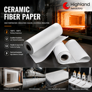 Papier en fibre céramique 6 mm 1260°C, densité 96 kg/m³, pour joint d'expansion <span class=keywords><strong>de</strong></span> four à <span class=keywords><strong>verre</strong></span>, solution d'ingénierie, approvisionnement en vrac - Product Image 1