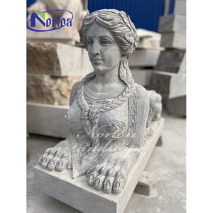 Estatua de <span class=keywords><strong>Esfinge</strong></span> <span class=keywords><strong>Egipcia</strong></span> Tallada a Mano en Mármol Blanco de Tamaño Real para Jardín y Villa Moderna - Product Image 2
