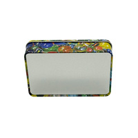 Boîte en métal rectangulaire avec couvercle, impression photo couleur, design marbré, boîte de rangement décorative pour cadeaux, vente en gros directe d'usine